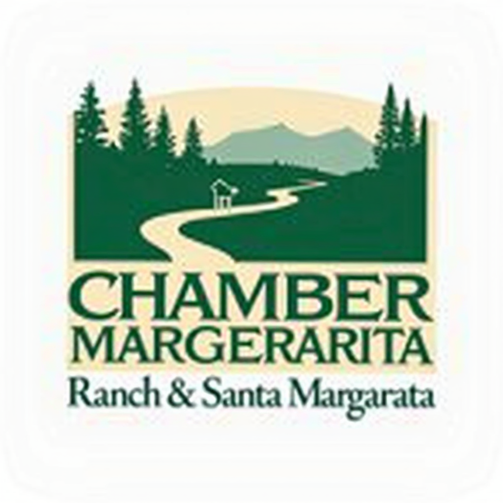 Rancho Santa Margarita Chamber Of Commerce logo featuring wildlife conservation imagery with forest green background and cream text